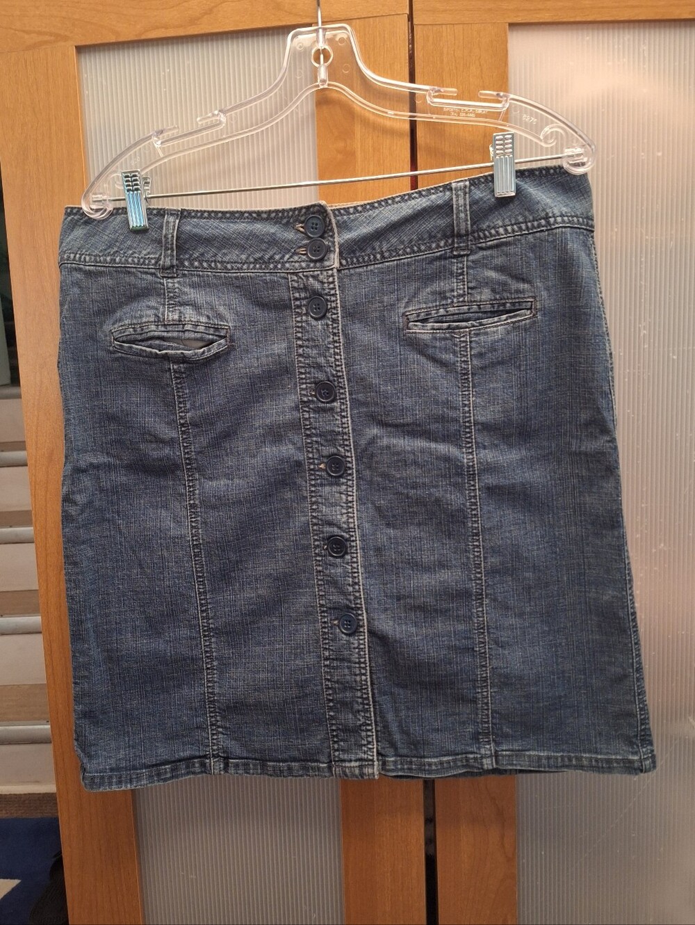 Vintage 90s BUM Equipment Button Front Denim Skirt Utility Y2K Size 16